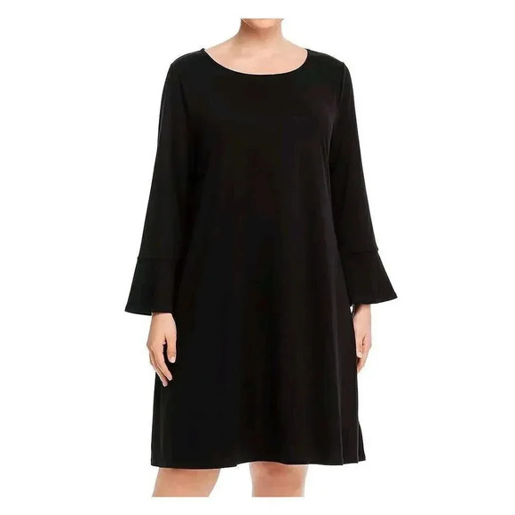 Eileen Fisher Womens Black Tencel Dress Fine Tencel Stretchy Jersey Size Large  Dresses